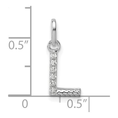 14K White Gold 1/20 ct tw Diamond Initial L Pendant – view 4