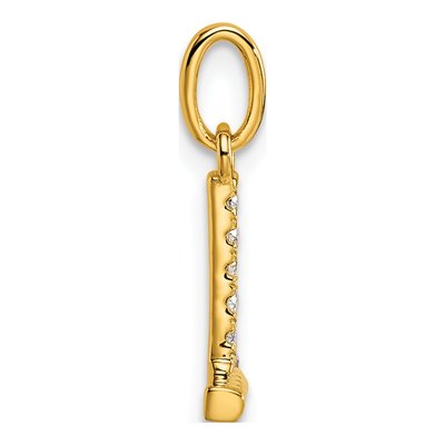 14K Yellow Gold 1/20 ct tw Diamond Initial L Pendant – view 2