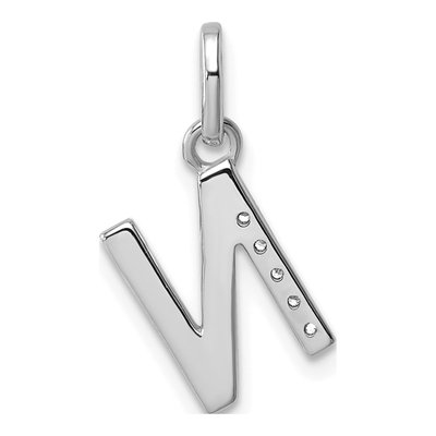 14K White Gold 1/20 ct tw Diamond Initial N Pendant – view 3