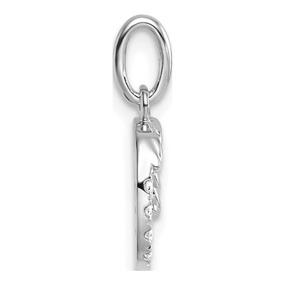 14K White Gold 1/15 ct tw Diamond Initial O Pendant – view 2