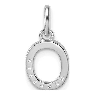 14K White Gold 1/15 ct tw Diamond Initial O Pendant – view 3