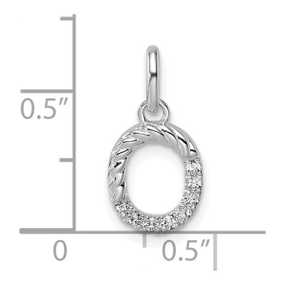 14K White Gold 1/15 ct tw Diamond Initial O Pendant – view 4