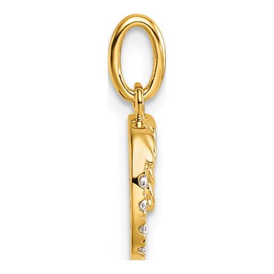 14K Yellow Gold 1/15 ct tw Diamond Initial O Pendant – view 2