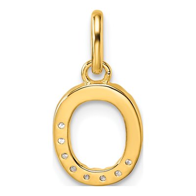 14K Yellow Gold 1/15 ct tw Diamond Initial O Pendant – view 3