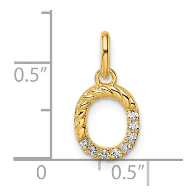14K Yellow Gold 1/15 ct tw Diamond Initial O Pendant – view 4