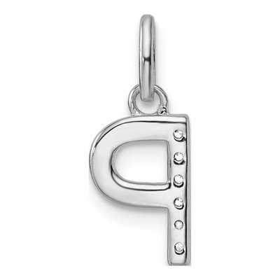 14K White Gold 1/20 ct tw Diamond Initial P Pendant – view 3