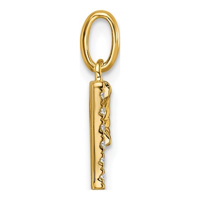 14K Yellow Gold 1/20 ct tw Diamond Initial P Pendant – view 2