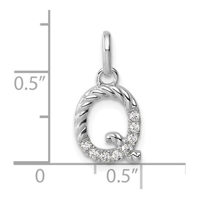 14K White Gold 1/15 ct tw Diamond Initial Q Pendant – view 4