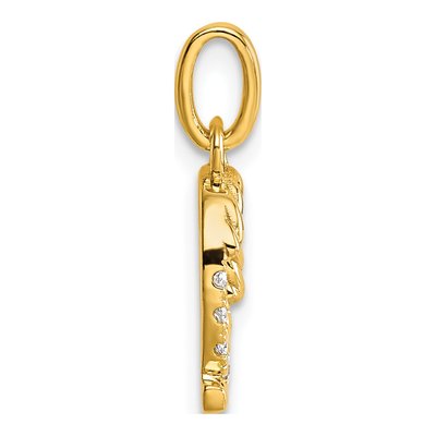 14K Yellow Gold 1/15 ct tw Diamond Initial Q Pendant – view 2