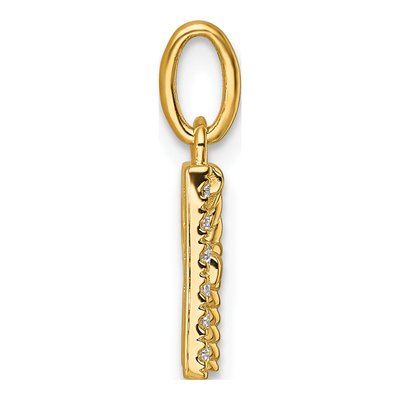14K Yellow Gold 1/20 ct tw Diamond Initial R Pendant – view 2