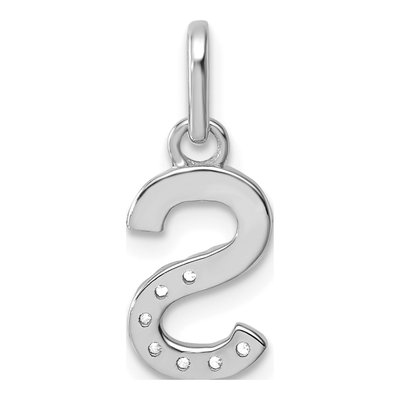 14K White Gold 1/15 ct tw Diamond Initial S Pendant – view 3