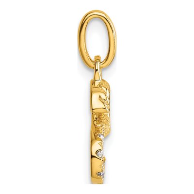 14K Yellow Gold 1/15 ct tw Diamond Initial S Charm – view 2
