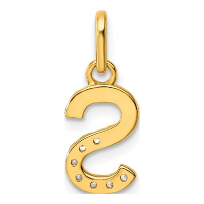 14K Yellow Gold 1/15 ct tw Diamond Initial S Charm – view 3