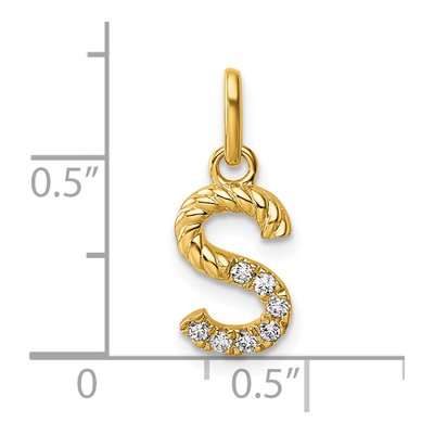 14K Yellow Gold 1/15 ct tw Diamond Initial S Charm – view 4