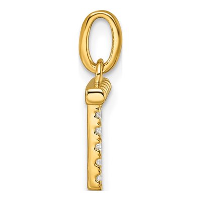 14K Yellow Gold 1/20 ct tw Diamond Initial T Pendant – view 2
