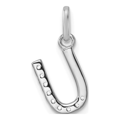 14K White Gold 1/10 ct tw Diamond Initial U Pendant – view 3