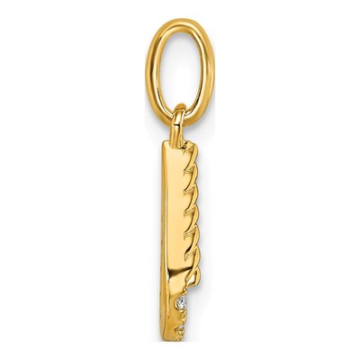 14K Yellow Gold 1/10 ct tw Diamond Initial U Pendant – view 2