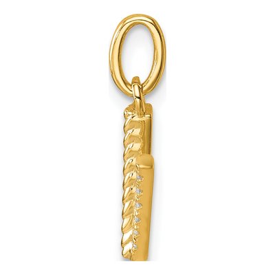 14K Yellow Gold 1/20 ct tw Diamond Initial V Pendant – view 2