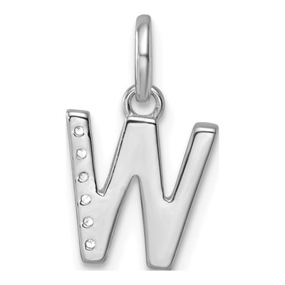 14K White Gold 1/20 ct tw Diamond Initial W Pendant – view 3