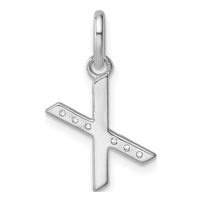 14K White Gold 1/20 ct tw Diamond Initial X Pendant – view 3