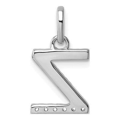 14K White Gold 1/20 ct tw Diamond Initial Z Pendant – view 3