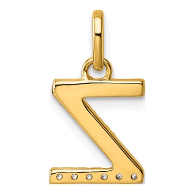 14K Yellow Gold 1/20 ct tw Diamond Initial Z Pendant – view 3