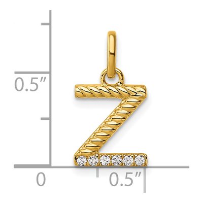 14K Yellow Gold 1/20 ct tw Diamond Initial Z Pendant – view 4