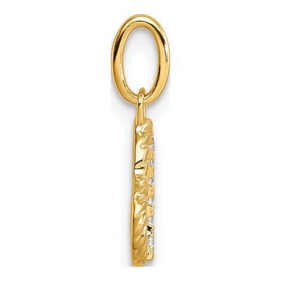 14K Yellow Gold 1/20 ct tw Diamond Twisted Heart Pendant – view 2