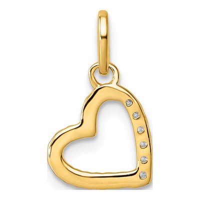 14K Yellow Gold 1/20 ct tw Diamond Twisted Heart Pendant – view 3