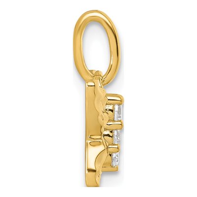 14K Yellow Gold 1/15 ct tw Diamond Butterfly Pendant – view 2