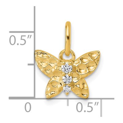 14K Yellow Gold 1/15 ct tw Diamond Butterfly Pendant – view 4