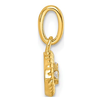 14K Yellow Gold Diamond Evil Eye Pendant – view 2