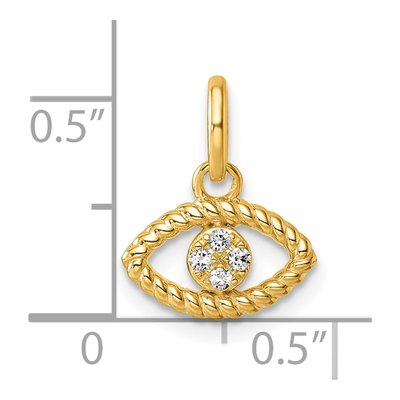 14K Yellow Gold Diamond Evil Eye Pendant – view 4