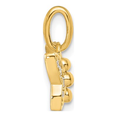 14K Yellow Gold 1/10 ct tw Diamond Butterfly Pendant – view 2