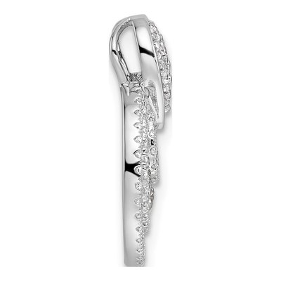 14K White Gold 5/8 ct tw Diamond Layered Circles Doorknocker Slide Pendant – view 3