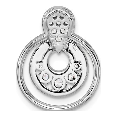 14K White Gold 5/8 ct tw Diamond Layered Circles Doorknocker Slide Pendant – view 4