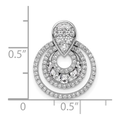 14K White Gold 5/8 ct tw Diamond Layered Circles Doorknocker Slide Pendant – view 5