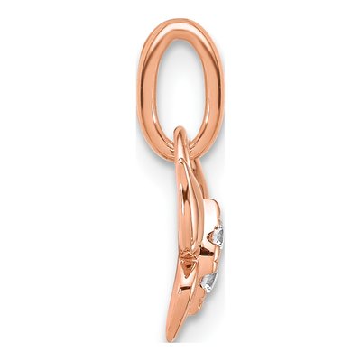 14K Rose Gold 1/20 ct tw Diamond Butterfly Pendant – view 2