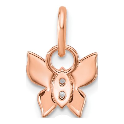 14K Rose Gold 1/20 ct tw Diamond Butterfly Pendant – view 3