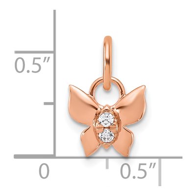 14K Rose Gold 1/20 ct tw Diamond Butterfly Pendant – view 4