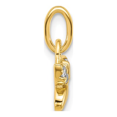 14K Yellow Gold 1/10 ct tw Diamond Butterfly Pendant – view 2