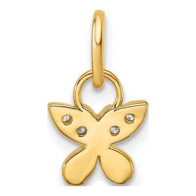 14K Yellow Gold 1/10 ct tw Diamond Butterfly Pendant – view 3