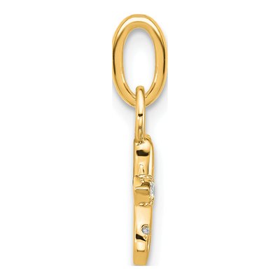 14K Yellow Gold 0.11 ct tw Diamond Dragonfly Pendant – view 2