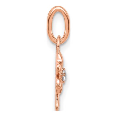 14K Rose Gold Diamond Four Leaf Clover Charm – view 2