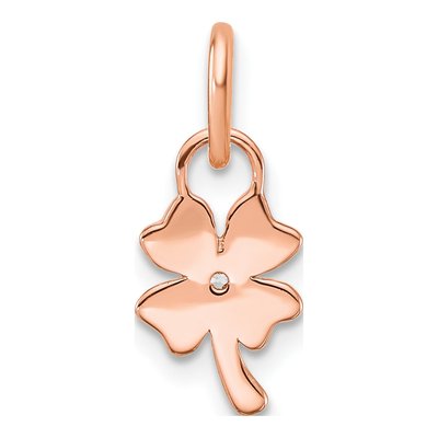 14K Rose Gold Diamond Four Leaf Clover Charm – view 3