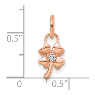 14K Rose Gold Diamond Four Leaf Clover Charm – view 4