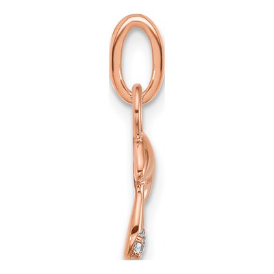 14K Rose Gold Diamond Mushroom Pendant – view 2