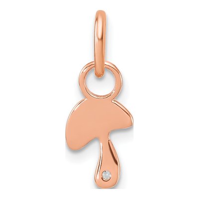 14K Rose Gold Diamond Mushroom Pendant – view 3