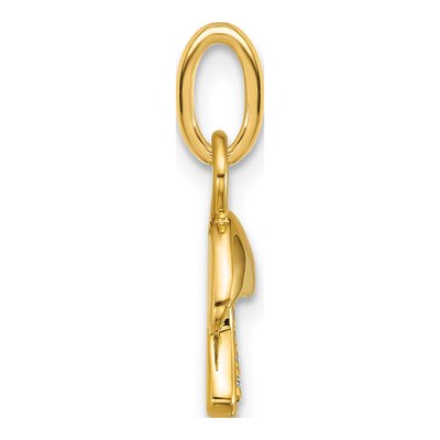 14K Yellow Gold Diamond Mushroom Pendant – view 2