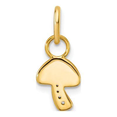 14K Yellow Gold Diamond Mushroom Pendant – view 3